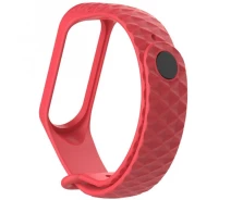 Купить - аксессуар к смарт-чсасам  Ремешок Rhomb для Xiaomi Mi Band 3/4 (Красный) (737990)