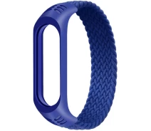 Купить - аксессуар к смарт-чсасам  Тканевый монобраслет Braided Solo Loop для Xiaomi Mi Band 3/4/5/6 (S) (Синий) (1132806)