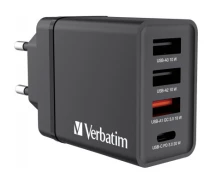 Купить - зарядное устройство для телефона и планшета  Зарядное устройство Verbatim USB 30W PD3.0 4-ports black (49700) (754167-01)