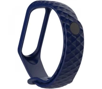 Купить - аксессуар к смарт-чсасам  Ремешок Rhomb для Xiaomi Mi Band 3/4 (Темно-синий) (708615)