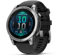 Купить - смарт-часы  Смарт-часы Garmin Fenix E 47mm Stainless steel with Black silicone band (010-03025-00)