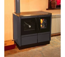 Купить - топку и печь  Кухонная печь на дровах с водным контуром MBS Thermo Rocky grey