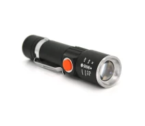 Купить - фонарик  Фонарь ручной PIPO, 1LED Cree Q5, 10W, 3 режима, ZOOM, 18650/2400 встроенный, Black, IP44, USB, 112х28х24мм, BOX (YUT_28604)