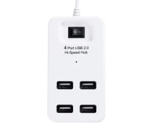 Купить - кардридер  Портативный концентратор USB HUB P-1601 разветвитель 4 порта USB 2.0 с выключателем Белый