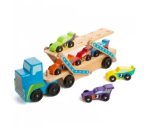 Купить - машинку, модель техники  Игровой набор Melissa&Doug деревянный мегатягач автомобилей (MD12759) (527572-01)