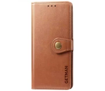 Купить - чехол для смартфона  Кожаный чехол книжка GETMAN Gallant (PU) для Xiaomi Redmi Note 9 Pro (Коричневый) (895499)