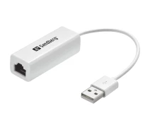 Купить - адаптер и кабель  Переходник Sandberg USB 2.0 Type A to Ethernet RJ45 White (133-78)