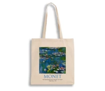 Купить - сумку хозяйственную  Экошоппер BookOpt MONET «Водяные лилии» бежевый (ВК4063)