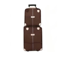Купить - чемодан на колесах  Сумка-чемодан Stenson R95587-BR текстиль 38x43 см/31.5x34 см 2 шт/наб. Коричневый