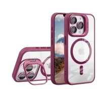 Купить - чехол для смартфона  Чехол с подставкой MagSafe TPU PC Metal Stand Case Apple iPhone 14 Pro Plum