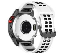 Купить - аксессуар к смарт-чсасам  Ремешок Deexe Dot Color для часов Garmin c креплением Quick Fit 26mm - White / Black