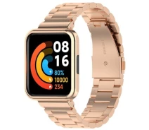 Купить - аксессуар к смарт-чсасам  Ремешок Deexe Stainless Steel для Xiaomi Redmi Watch 2 Lite - Rose Gold