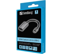 Купить - адаптер и кабель  Переходник адаптер Sandberg USB 3.1 Type-C to HDMI F 4K Grey (136-36)