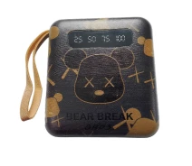 Купить - power bank  УМБ Power Bank 5000mAh повербанк с экраном и фонариком 4 в 1 Голова Bearbrick Black (17532)