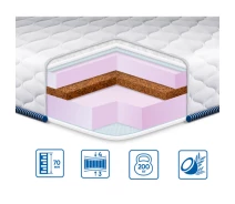 Купить - матрас  Матрас ортопедический EUROSLEEP COCOS MIX жаккард 80x200 см