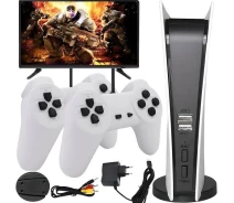Купить - игровую консоль  Игровая приставка PS5 HS-371 / Консоль на 200 игр с двумя джойстиками / Ретро приставка Dendy Station 5 BKRS (66076)