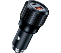 Купить - зарядное устройство для телефона и планшета  Автозарядка Choetech 2xUSB 63W (USB-C+USB-A) PD45W+QC3.0 18W Black (TC0010-BK)