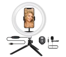 Купить - набор блогера  Набор блогера ACCLAB AL-LR101MB 4in1 Ring of Light, Holder, mic., Bluetooth butto (1283126502057)