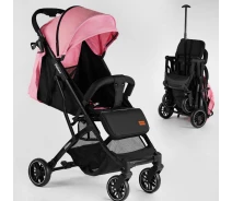 Купить - детскую коляску  Прогулочная детская коляска JOY Fabiana 65102 (розовая) со стальной рамой, футкавером и подстаканником