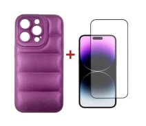 Купить - чехол для смартфона  Чехол для мобильного телефона Dengos iPhone 14 Pro Case + Glass (Purple) (DG-KM-80)