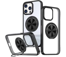 Купить - чехол для смартфона  TPU+PC чехол Metal Ring with Magnetic Safe для Apple iPhone 12 Pro / 12 (6.1") (Черный) 1788708