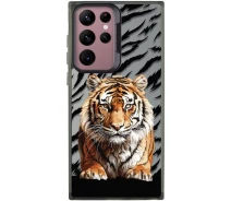 Купить - чехол для смартфона  TPU+PC чехол TakiTaki Magic glow на Samsung Galaxy S23 Ultra (Tiger on the ground / Black) 1677859