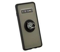 Купить - чехол для смартфона  Чехол Fiji Colorframe для Samsung Galaxy S10 (G973) матовый бампер с кольцом подставкой Black