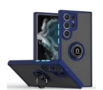 Купить - чехол для смартфона  Чехол Fiji Colorframe для Samsung Galaxy S23 Ultra (S918) матовый бампер с кольцом подставкой Dark Blue