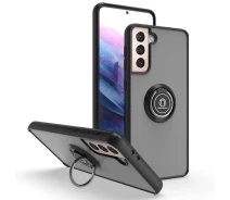 Купить - чехол для смартфона  Чехол Fiji Colorframe для Samsung Galaxy S21 (G991) матовый бампер с кольцом подставкой Black