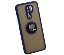 Купить - чехол для смартфона  Чехол Fiji Colorframe для Xiaomi Redmi 9 матовый бампер с кольцом подставкой Dark Blue