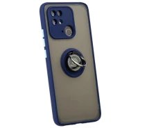 Купить - чехол для смартфона  Чехол Fiji Colorframe для Xiaomi Redmi 10C матовый бампер с кольцом подставкой Dark Blue