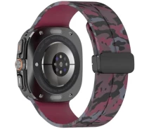 Купить - ремешок и браслет для часов  Ремешок Deexe Camouflage Pattern для Samsung Galaxy Watch Ultra (47mm) - Wine Red