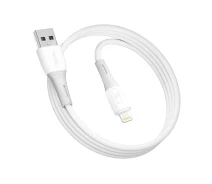 Купить - адаптер и кабель  Кабель USB-Lightning Ridea RC-M133 12Вт 1 метр белый с термопластичной оплеткой для зарядки и передачи (6902013710317)