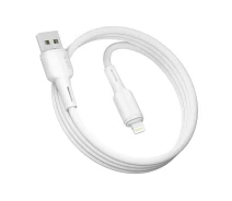 Купить - адаптер и кабель  Кабель USB-Lightning Ridea RC-M131 Prima 12W 1 метр белый для быстрой зарядки и передачи данных, ПВХ оплетка (6902013710171)
