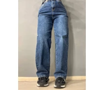 Купить - женские джинсы  Джинсы женские Liana 234 skater jeans пояс шнурок широкие бананы синие, синий, 28, 28, 77 см, 110 см