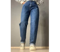 Купить - женские джинсы  Джинсы женские Ladyn 749 MOM jeans большие размеры резинка на талии по спине стрейчевые синие, синий, 33, 33, 88 см, 120 см