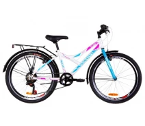 Купить - велосипед и аксессуар  Велосипед 24 "Discovery Flint MC 2019 Рама 14 Белый с голубым и розовым ES 1679