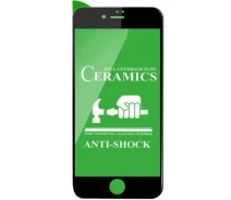 Купить - защитное стекло для смартфона  Защитное стекло-пленка Fiji Ceramics для Apple Iphone SE (2020) черный Full Glue 0,26 мм в упаковке