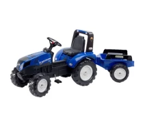 Купить - детский электро и веломобиль  Веломобиль Falk New Holland трактор на педалях с прицепом Синий (3090B) (646484-01)