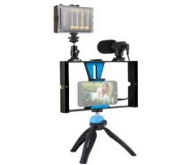 Купить - набор блогера  Набор блогера Puluz 4in1 (light, mount, phone holder, microphone) (PKT3023)