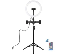 Купить - набор блогера  Набор блогера Puluz Ring USB LED lamp PKT3068B 11.8" + tripod 1.1 м (PKT3068B)