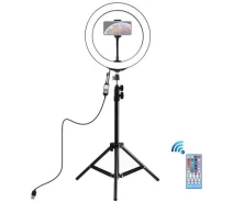 Купить - набор блогера  Набор блогера Puluz Ring USB LED lamp PKT3043 10" + tripod 1.1 м (PKT3043)