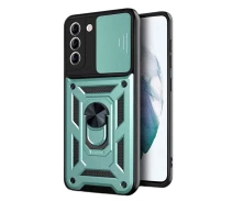 Купить - чехол для смартфона  Чехол Fiji Camera Defence для Samsung Galaxy S21 (G991) бампер с защитой камеры и подставкой Green
