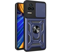 Купить - чехол для смартфона  Чехол Fiji Camera Defence для Xiaomi Poco F4 бампер с защитой камеры и подставкой Dark Blue