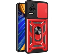 Купить - чехол для смартфона  Чехол Fiji Camera Defence для Xiaomi Poco F4 бампер с защитой камеры и подставкой Red