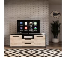 Купить - тумбу  Подставка для телевизора Fenster UNTV 07B 60 × 155 × 36,5 Дуб Сонома / Чёрный