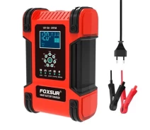 Купить - зарядное устройство для автомобильных аккумуляторов   Умное импульсное зарядное устройство для авто аккумуляторов Foxsur 12В-12А 24В-6А ЖК FBC122412D