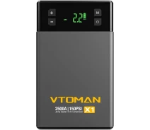 Купить - Пуско-зарядное устройство для аккумулятора  Автомобильный Jump Starter VTOMAN X1 2500A 150PSI 18000mAh USB QC3.0 DC15V/10A Black (X1_VTOMAN)