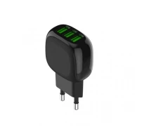 Купить - зарядное устройство для телефона и планшета  Адаптер сетевой LDNIO Micro USB Cable A3309 3USB выхода 3.4A зарядное черное (107903)