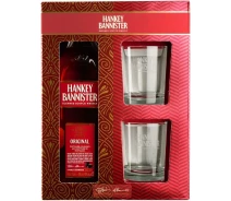 Купить - виски  Виски купажированный бленд Набор подарочный Hankey Bannister Original (+ 2 стакана) 0,7 л (5010509005388)